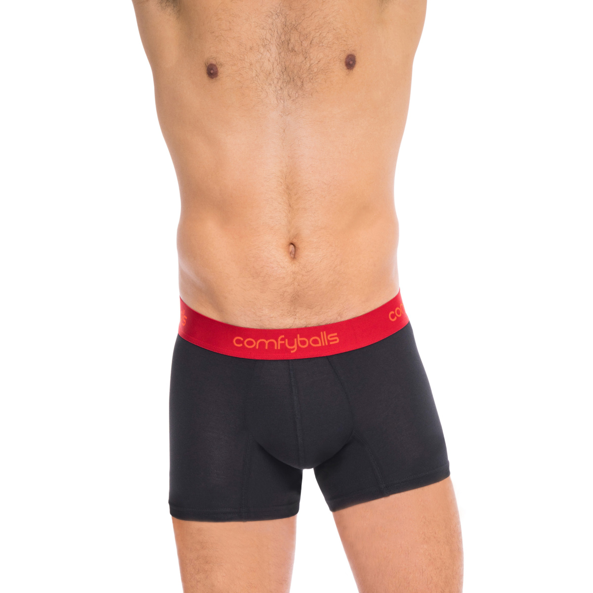 Comfyballs Cotton Long Black/Red Boxer - Solo Sports