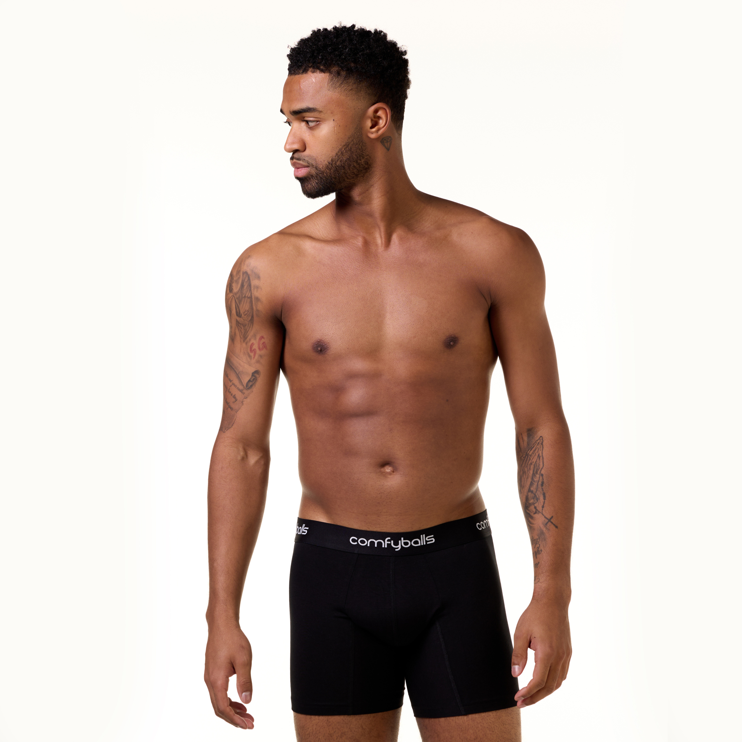 Black Comfyballs Mens No Show Cotton Regular Boxer – KJ Beckett