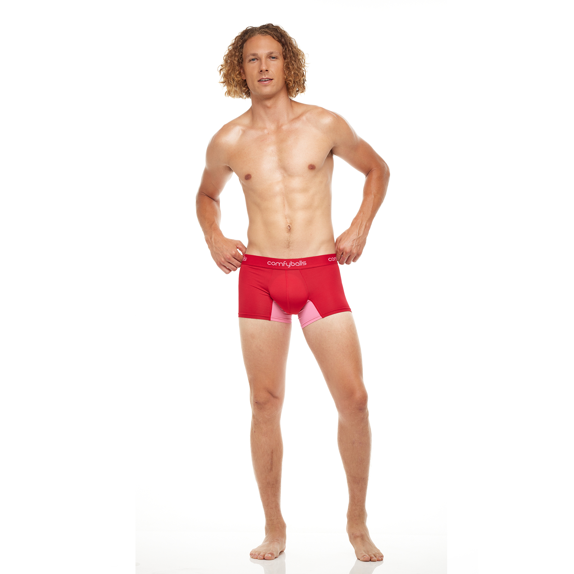 Comfyballs Cotton Long Black/Red Boxer - Solo Sports
